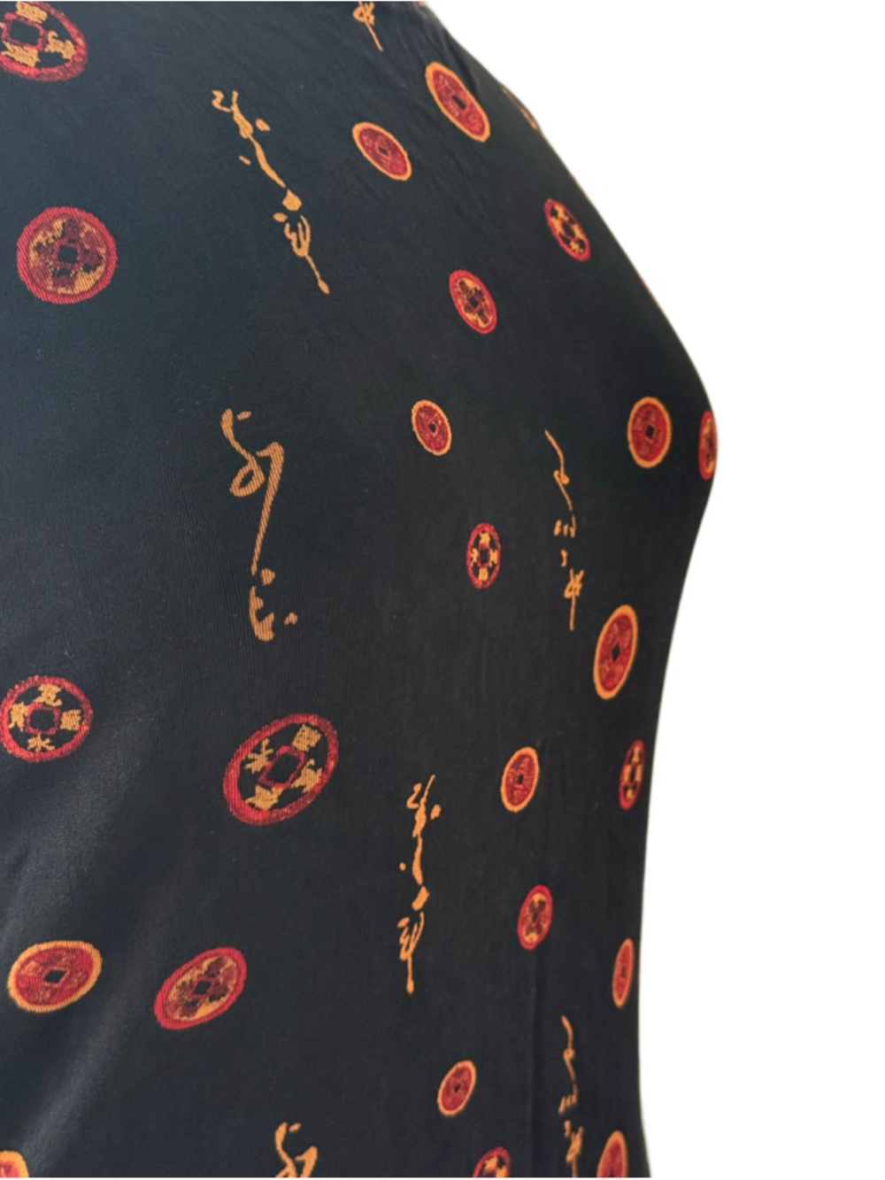 Chico's Travelers Tank Top Black Red Gold Patterned sz 16 (Chico’s sz 3) - Picture 5 of 7